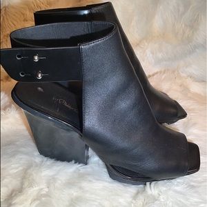 3.1 Phillip lim Juno vamp  black leather platform heel sandal size 40